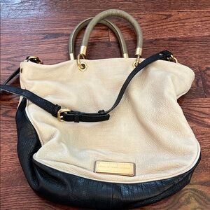 Marc by Marc Jacobs Black and Cream Shoulder Bag